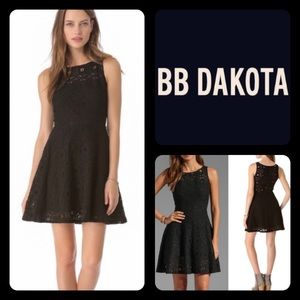 🛹 3/$35 Skater BB DAKOTA Black Crochet Sleeveless Short Fit& Flare Dress-M